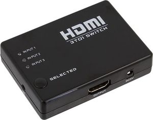 Apte Rozdzielacz switch hdmi z pilotem 3 porty uniwersalny 1