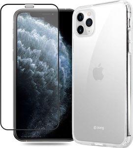 Crong Crong Crystal Shield Cover - Zestaw etui iPhone 11 Pro (przezroczysty) + szkło hybrydowe 9H uniwersalny 2