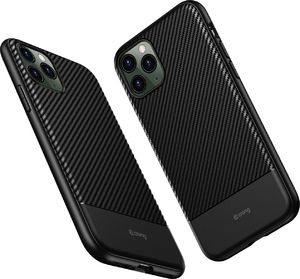 Crong Crong Prestige Carbon Cover - Zestaw etui iPhone 11 Pro (czarny) + szkło hybrydowe 9H uniwersalny 4