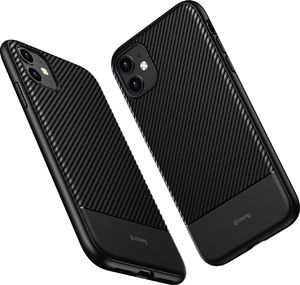 Crong Crong Prestige Carbon Cover - Zestaw etuii iPhone 11 (czarny) + szkło hybrydowe 9H uniwersalny 4