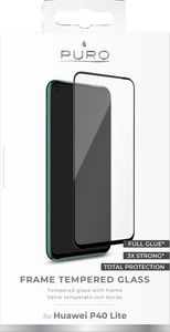 Puro PURO Frame Tempered Glass - Szkło ochronne hartowane na ekran Huawei P40 Lite (czarna ramka) uniwersalny 2