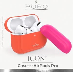 Puro Etui ochronne Icon Fluo z dodatkową osłonką do Airpods Pro pomarańczowe 5