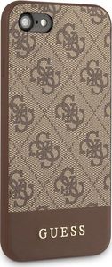 Guess Guess 4G Bottom Stripe Collection - Etui iPhone SE 2020 / 8 / 7 (brązowy) uniwersalny 5