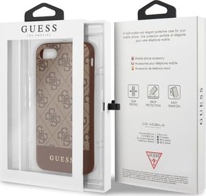 Guess Guess 4G Bottom Stripe Collection - Etui iPhone SE 2020 / 8 / 7 (brązowy) uniwersalny 7