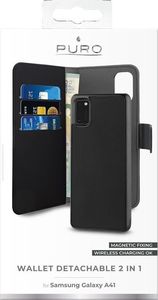Puro PURO Wallet Detachable - Etui 2w1 Samsung Galaxy A41 (czarny) uniwersalny 3