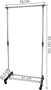 Iso Trade Wieszak stojący na odzież ubrania stojak kółkach uniwersalny 2