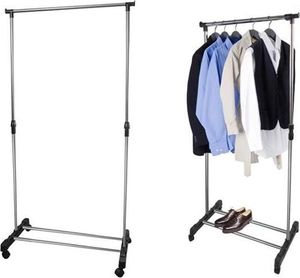 Iso Trade Wieszak stojący na odzież ubrania stojak kółkach uniwersalny 3