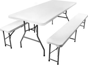 Malatec Stół ogrodowy składany 180cm + 2 ławki 4