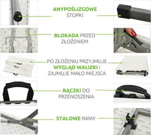 Malatec Stół ogrodowy składany 180cm + 2 ławki 10