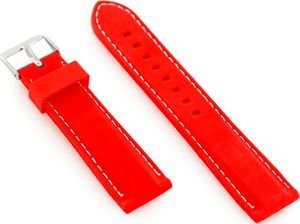 Pasek gumowy do zegarka przeszywany czerwony 22mm uniwersalny 2