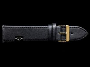 Pasek skórzany do zegarka - czarny/czarne/złoty - 16mm uniwersalny 1
