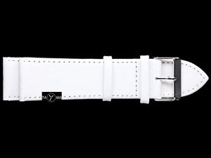 Pasek skórzany do zegarka - biały - 26mm uniwersalny 1