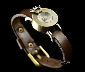 Zegarek ZEGAREK DAMSKI TAYMA - RETRO PUNK 28 - brąz (zx585d) uniwersalny 2