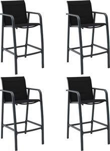 vidaXL ogrodowe krzesła barowe, 4 sztuki, czarne, tworzywo textilene (48117) 1