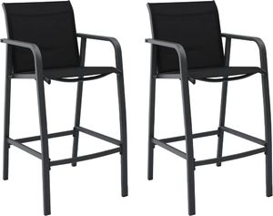 vidaXL Ogrodowe krzesła barowe, 2 sztuki, szare, tworzywo textilene (48118) 1