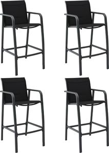 vidaXL ogrodowe krzesła barowe, 4 sztuki, szare, tworzywo textilene (48119) 1