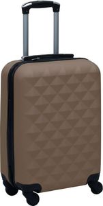 vidaXL Twarda walizka na kółkach, brązowa, ABS 1