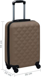 vidaXL Twarda mała walizka na kółkach brązowa 7