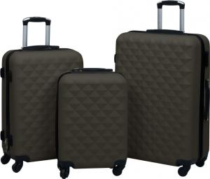 vidaXL Zestaw twardych walizek na kółkach, 3 szt., antracytowy, ABS 1