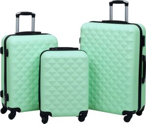 vidaXL Zestaw twardych walizek na kółkach, 3 szt., miętowy, ABS 1