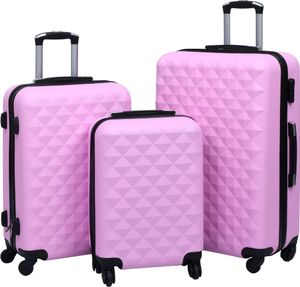 vidaXL Zestaw twardych walizek, 3 szt., różowe, ABS 1