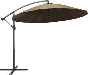 vidaXL VidaXL Wiszący parasol ogrodowy, taupe, 3 m, słupek aluminiowy 1
