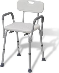 vidaXL VidaXL Krzesło pod prysznic z aluminium, białe 1
