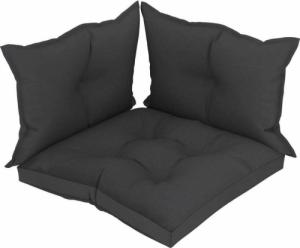 vidaXL VidaXL Poduszki na sofę z palet, 3 szt., czarne, tkanina 1