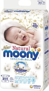 Pieluszki Moony Natural Newborn 0, 0-5 kg, 63 szt. 1