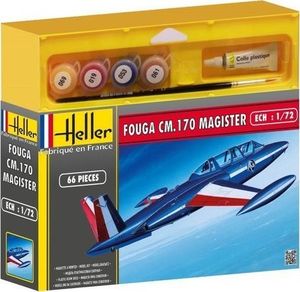 Heller Samolot Szkolny Fouga CM 170 Magister zestaw z farbami Heller uniwersalny 1