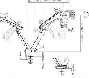 NanoRS Uchwyt biurkowy na 2 monitory 17" - 32" (RS887) 6