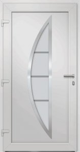 vidaXL VidaXL Drzwi wejściowe zewnętrzne, białe, 108 x 208 cm 1