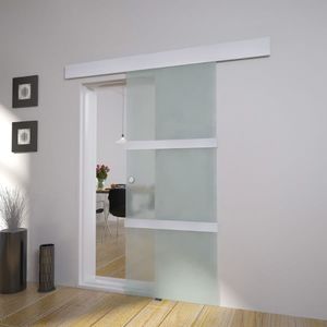 vidaXL VidaXL Drzwi przesuwne, szkło i aluminium, 178 cm, srebrne 1