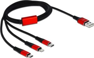 Kabel USB Delock USB-A - Lightning 1 m Czerwony (85892) 1