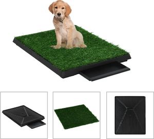 vidaXL Toalety dla zwierząt z tacą i sztuczną trawą, 2 szt, 63x50x7 cm 1