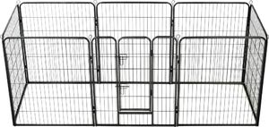 vidaXL VidaXL Kojec dla psów, 8 paneli, stalowy, czarny, 80 x 100 cm 1