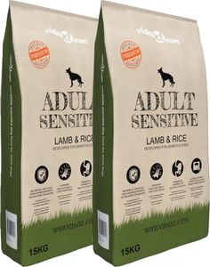 vidaXL VidaXL Sucha karma dla psów Adult Sensitive Lamb Rice, 2 szt., 30 kg 1