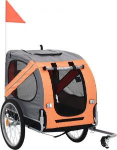 vidaXL Przyczepka rowerowa dla psa, pomarańczowo-brązowa 1