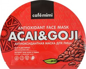 Cafe Mimi Puoselėjanti lakštinė kaukė veidui su acai ir godži uogų ekstraktais Cafė Mimi, 22 g 1
