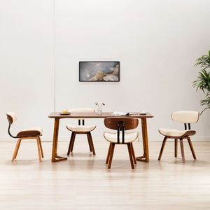 vidaXL VidaXL Krzesła do jadalni, 4 szt., kremowe, gięte drewno i ekoskóra 1