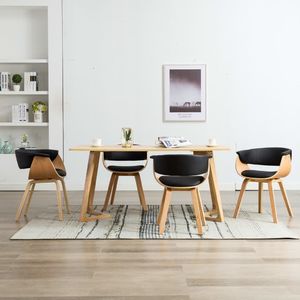 vidaXL VidaXL Krzesła do jadalni, 4 szt., czarne, gięte drewno i ekoskóra 1