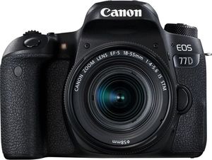 Lustrzanka Canon EOS 77D + 18-55 mm f/4-5.6 IS STM + torba SB130 + filtr Hoya UV 1