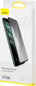 Baseus Baseus folia ochronna 3D na cały ekran 0,25 mm filtr Privacy Anti-spy do iPhone 11 / iPhone XR czarny (SGAPIPH61S-HC01) 19
