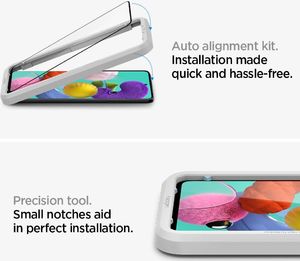 Spigen SZKŁO HARTOWANE SPIGEN ALM GLASS FC GALAXY A51 BLACK 2