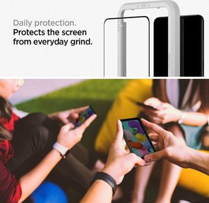 Spigen SZKŁO HARTOWANE SPIGEN ALM GLASS FC GALAXY A51 BLACK 3