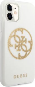 Guess Guess Circle Glitter 4G - Etui iPhone 11 (biały) uniwersalny 4
