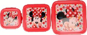 Disney Minnie Mouse - Zestaw trzech hermetycznych pojemników na żywność (1400 ml, 730 ml, 290 ml) uniwersalny 1