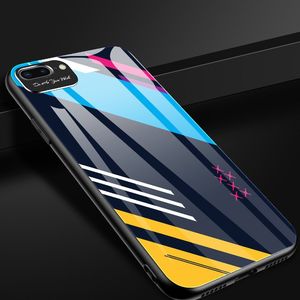 Hurtel Color Glass Case etui pokrowiec nakładka ze szkła hartowanego z osłoną na aparat iPhone 8 Plus / iPhone 7 Plus pattern 2 13