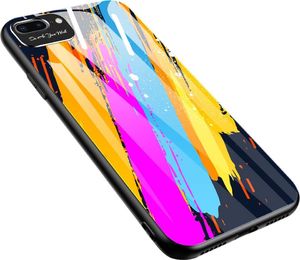 Hurtel Color Glass Case etui pokrowiec nakładka ze szkła hartowanego z osłoną na aparat iPhone 8 Plus / iPhone 7 Plus pattern 3 1