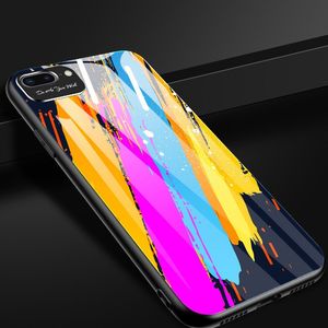 Hurtel Color Glass Case etui pokrowiec nakładka ze szkła hartowanego z osłoną na aparat iPhone 8 Plus / iPhone 7 Plus pattern 5 14